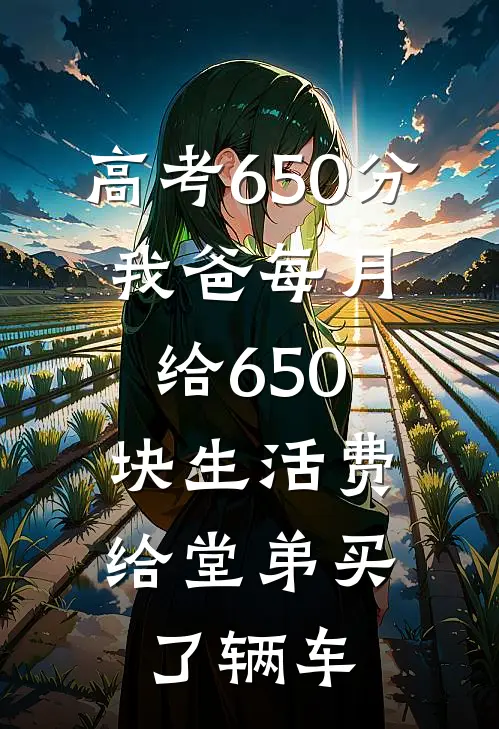 高考650分，我爸每月给650块生活费，给堂弟买了辆车