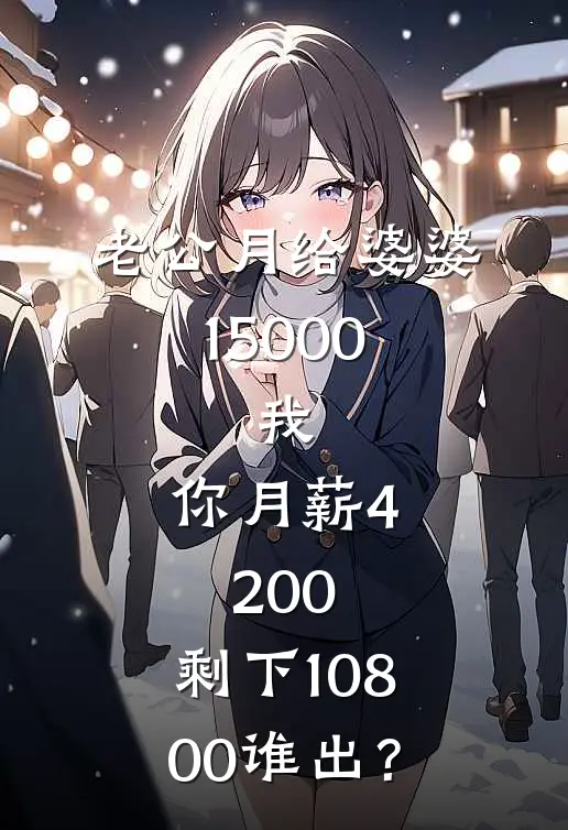 老公月给婆婆15000，我：你月薪4200，剩下10800谁出？