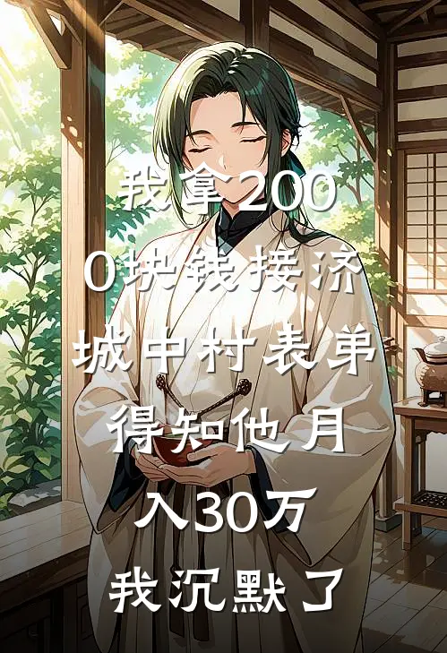 我拿2000块钱接济城中村表弟，得知他月入30万我沉默了