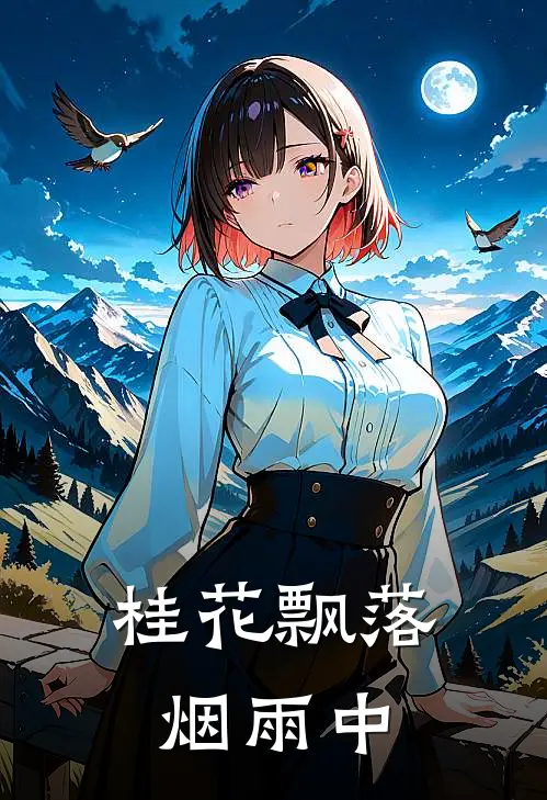 桂花飘落烟雨中