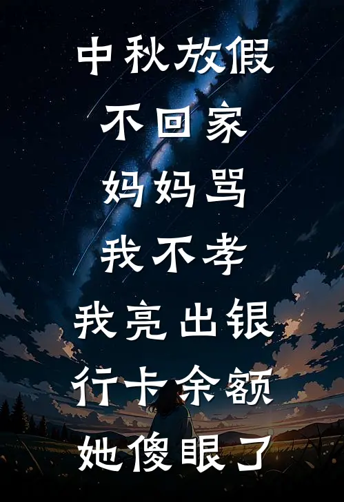 中秋放假不回家，妈妈骂我不孝，我亮出银行卡余额，她傻眼了