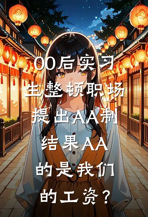 00后实习生整顿职场提出AA制，结果AA的是我们的工资？